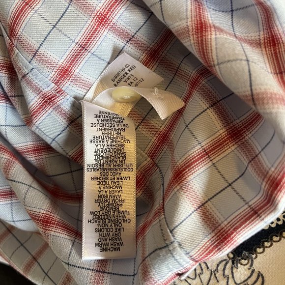 MEN'S BANANA REPUBLIC PLAID DRESS SHIRT, SZ MEDIUM - Picture 4 of 5